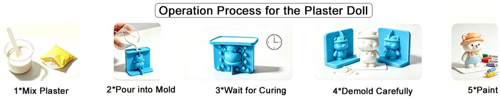 2DIY Plaster Casting Kit with Silicone Molds, Paint Your Own Figurine Craft Set for Kids, Party Favors & Wholesale OEM Plaster doll casting process with operation process